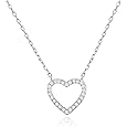 Philip Jones Silver Plated Open Heart Necklace Created with Zircondia® Crystals