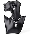 SOUJOY Jewelry Display Stand, Mannequin Earring Stand, Black Resin Pendant, Boutique Bust Holder Organizer for Show Jewelry, 